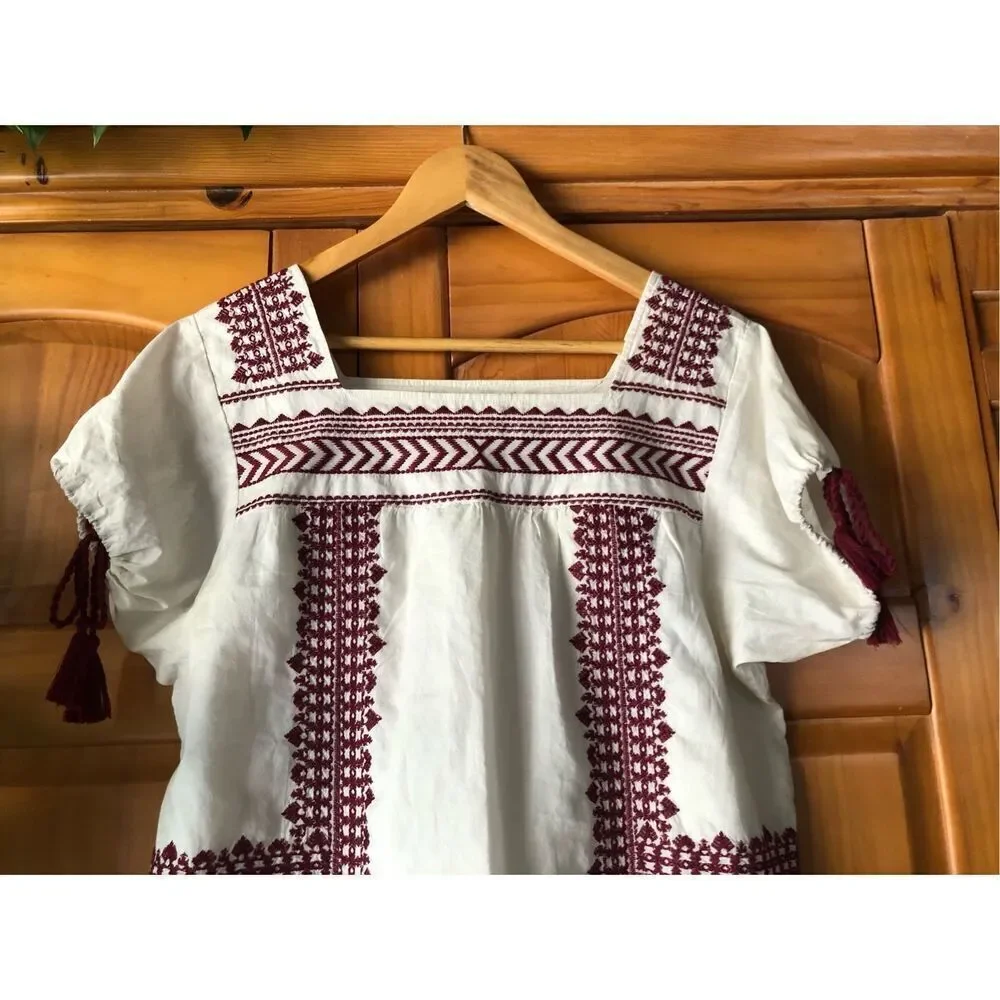 LOFT Sangria Peasant dress Cotton LOFT Dress Size S